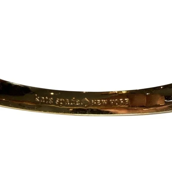 Kate Spade New York Spot the Spade White Gold Tone Bangle Bracelet Women Classic - Picture 4 of 9